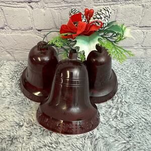 Lighted Musical Bells Vintage 1980's Plastic Bells *BROKEN* Christmas Holiday